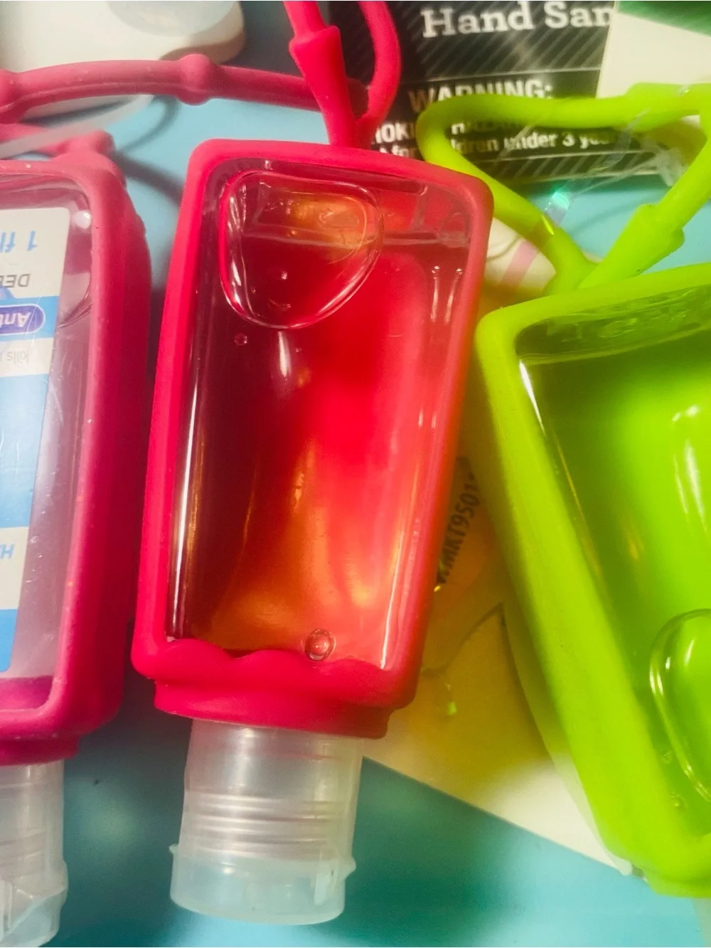 17 Way to Celebrate Silicone Hand Sanitizer Keychain Lucky Rainbow Halloween Set